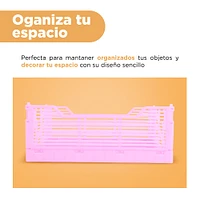 Cesta De Almacenamiento Plegable Plástico Rosa 30.5x20.5 Cm