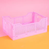 Cesta De Almacenamiento Plegable Plástico Rosa 30.5x20.5 Cm