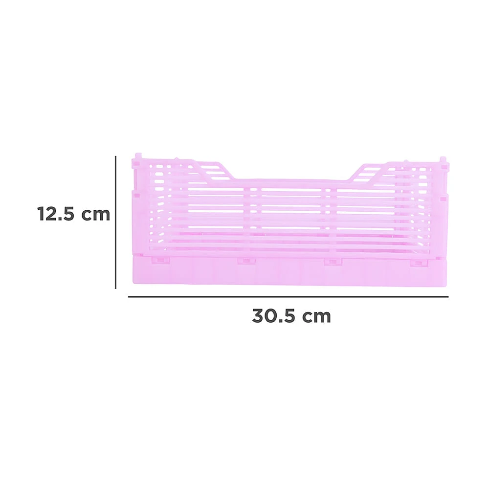 Cesta De Almacenamiento Plegable Plástico Rosa 30.5x20.5 Cm