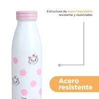 Termo Con Tapa Enroscable Disney Marie Acero Inoxidable Blanco 500 ml