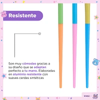 Kit Brochas De Maquillaje Con Funda Ositos Cariñositos Alegrosita Sintéticas Multicolor 5 Piezas