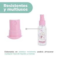 Kit Botellas De Viaje Mikko Plástico Rosas 5 Piezas