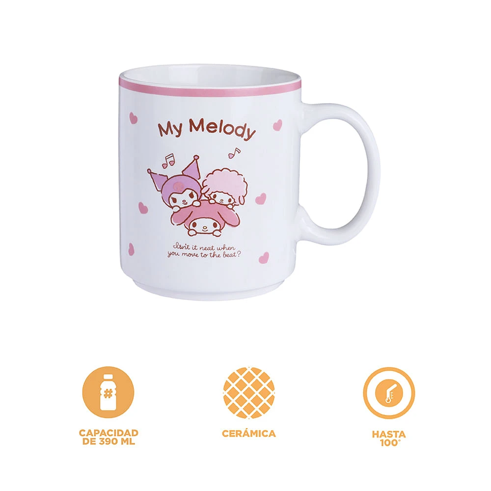 Taza Sanrio My Melody Cerámica Blanca 390 ml