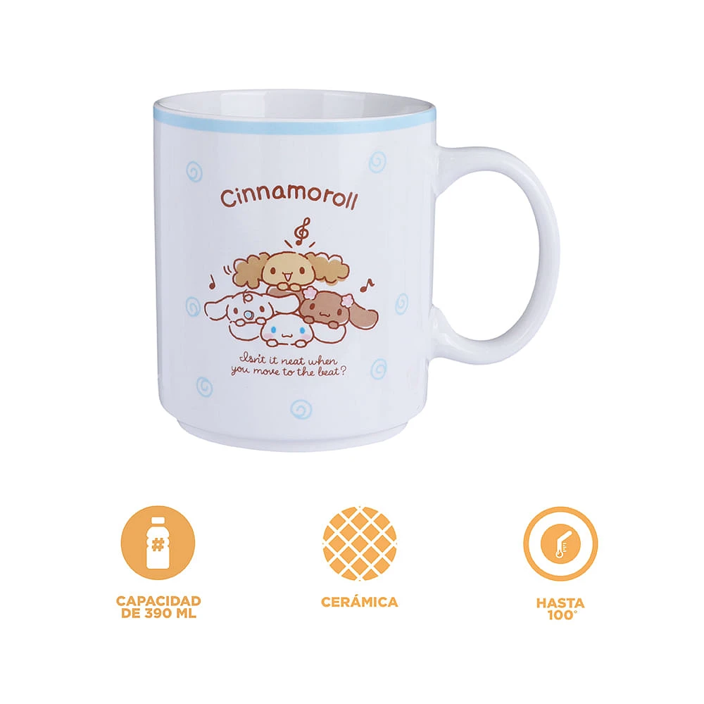 Taza Sanrio Cinnamoroll Cerámica Blanca 390 ml