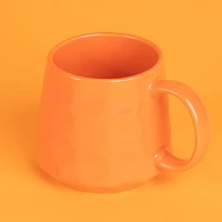 Taza Diseño En Relieve Cerámica Naranja 360 ml