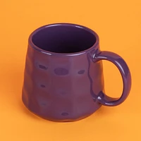 Taza Diseño En Relieve Cerámica Morada 360 ml