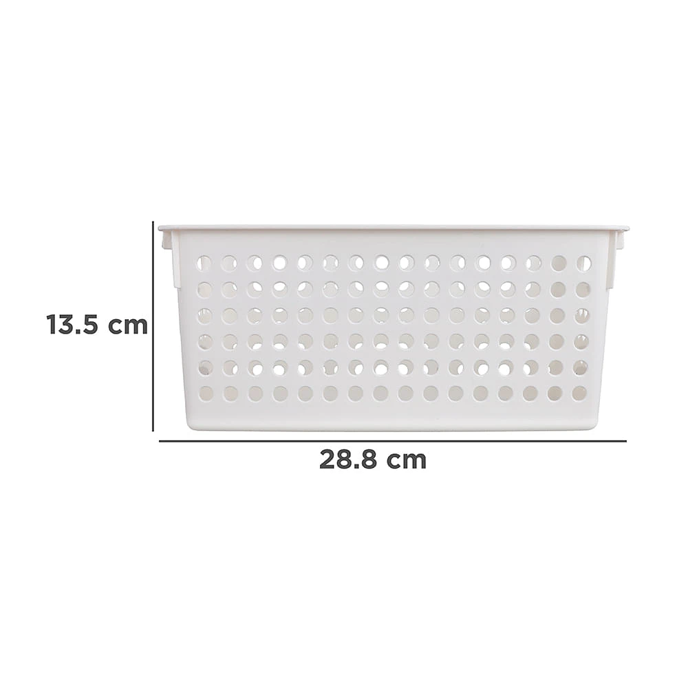 Cesta De Almacenamiento Plástico Blanca 28.8x13.5x12.5 Cm