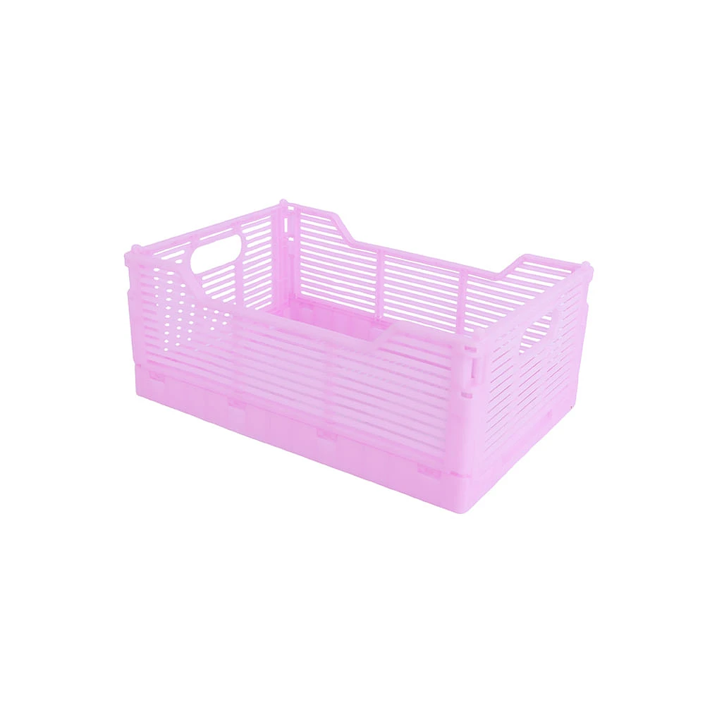 Cesta De Almacenamiento Plegable Plástico Rosa 30.5x20.5 Cm