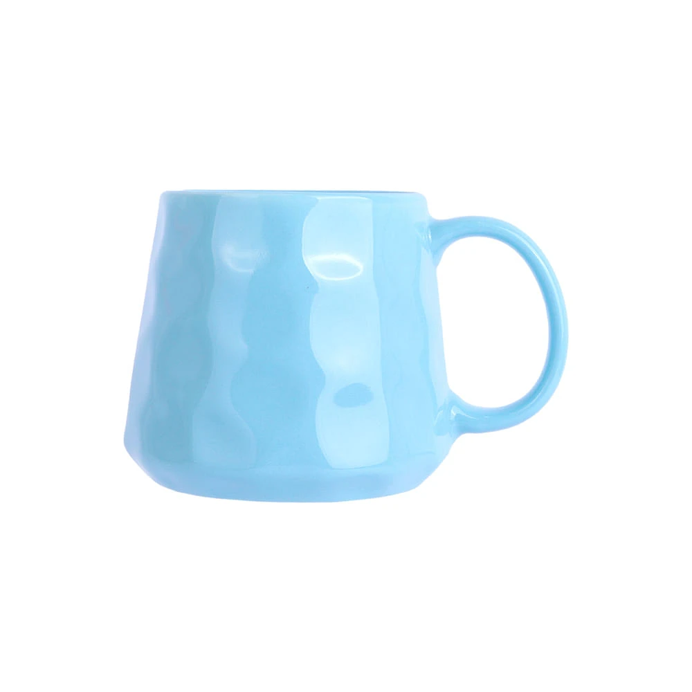 Taza Diseño En Relieve Cerámica Azul 360 ml