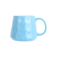 Taza Diseño En Relieve Cerámica Azul 360 ml