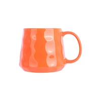 Taza Diseño En Relieve Cerámica Naranja 360 ml