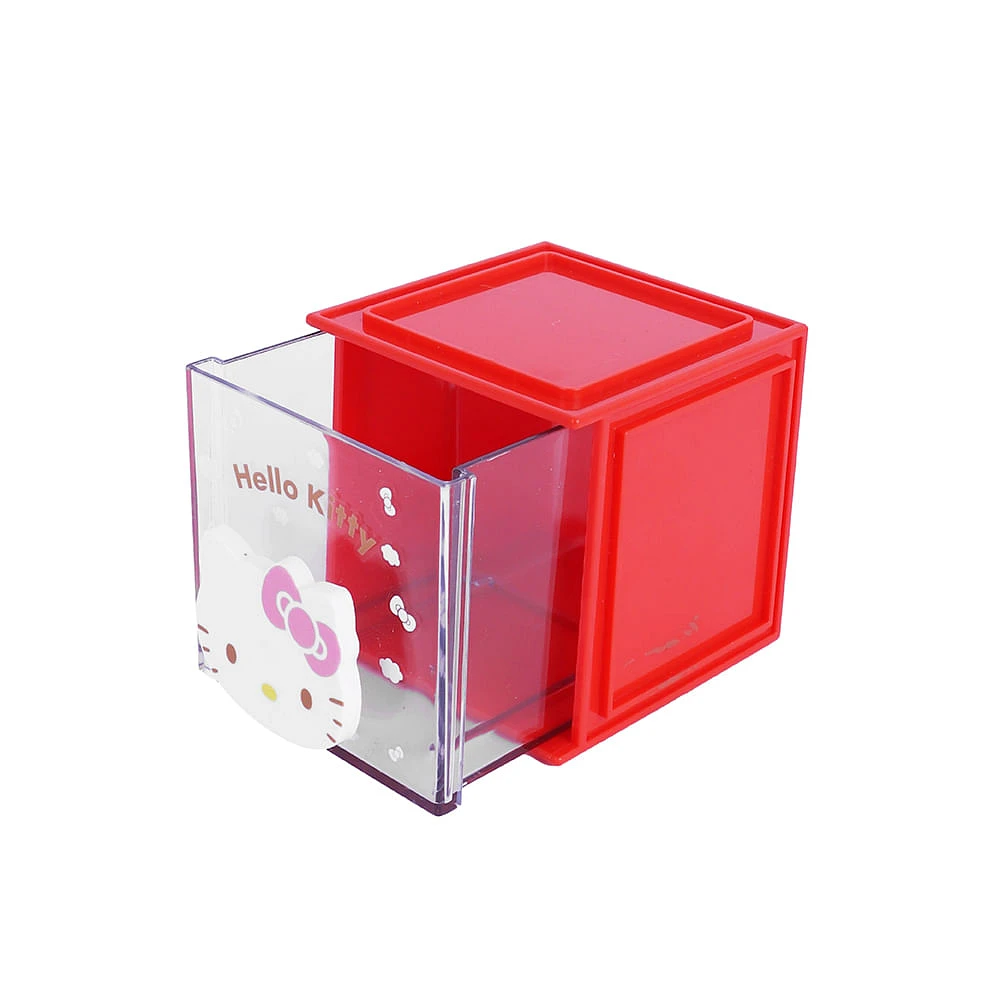 Organizador De Escritorio Con Cajón Sanrio Hello Kitty Sintético Rojo 9x8.5 Cm