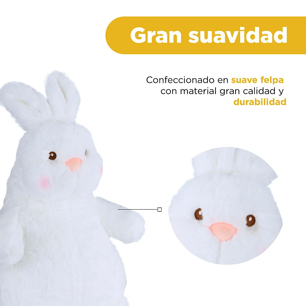 Peluche Conejito Felpa Blanco 34x14 Cm