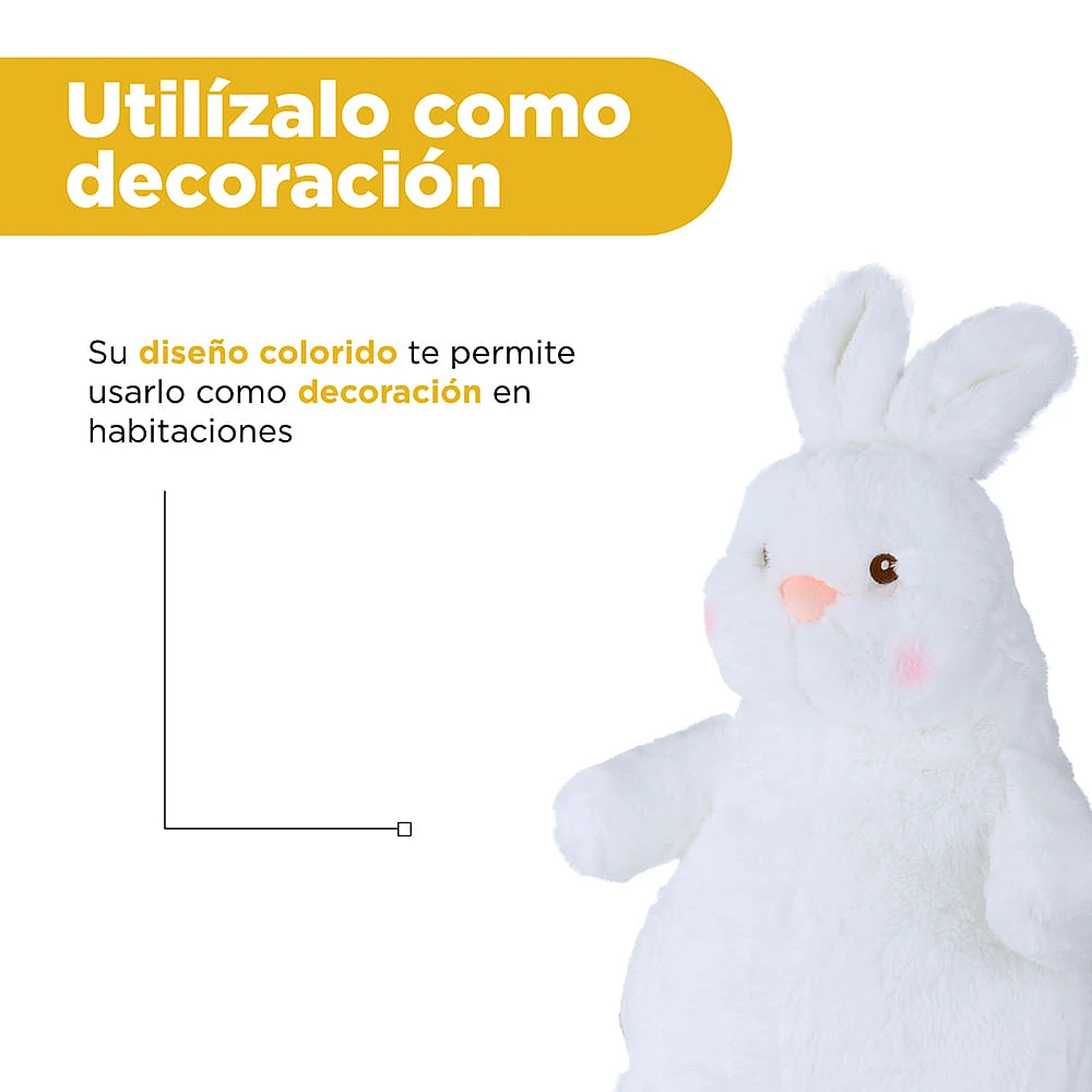 Peluche Conejito Felpa Blanco 34x14 Cm