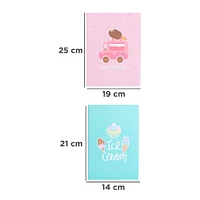 Set Libretas Ice Cream 14.2x21 cm, 19x25 cm 2 Piezas