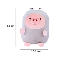 Peluche De Cerdito Con Pijama Felpa Gris 34x12.5 Cm