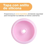 Vaso Con Tapa Y Popote Vidrio Lila 475 ml