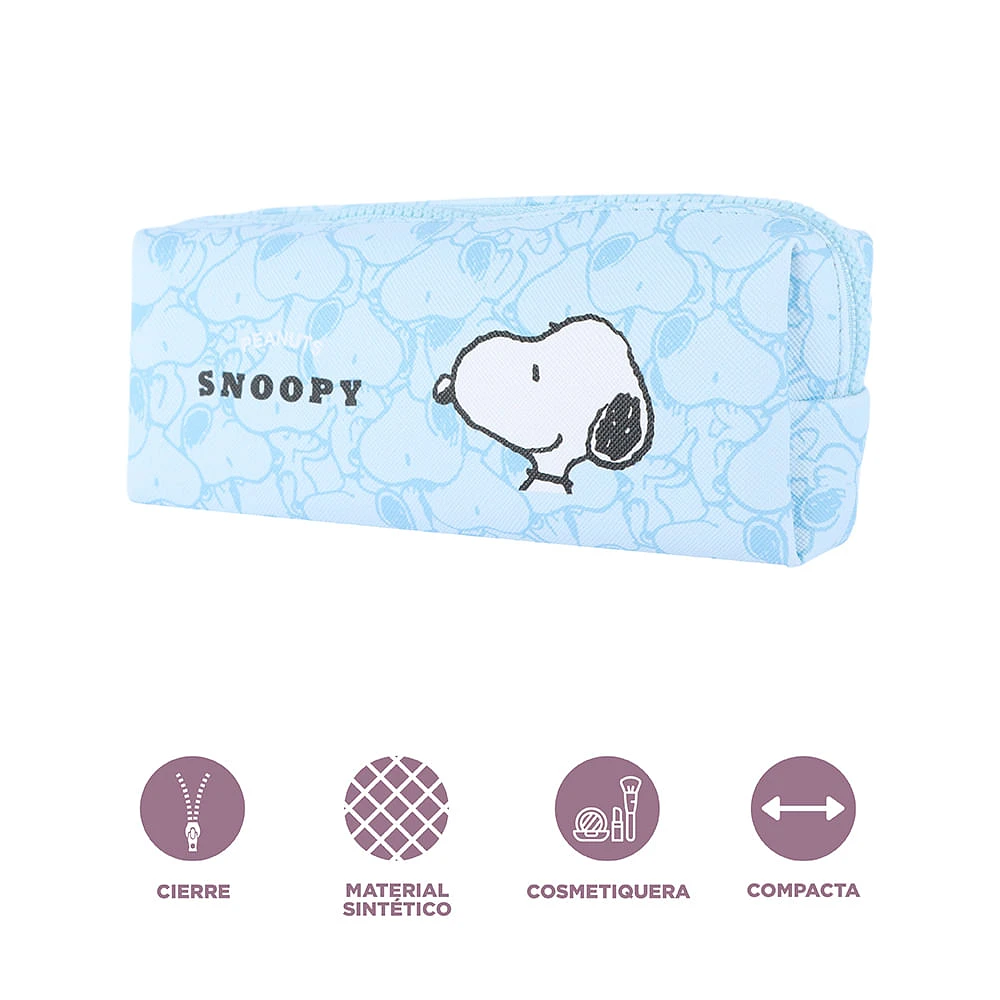 Cosmetiquera Snoopy Sintética Azul 18x5x7 Cm