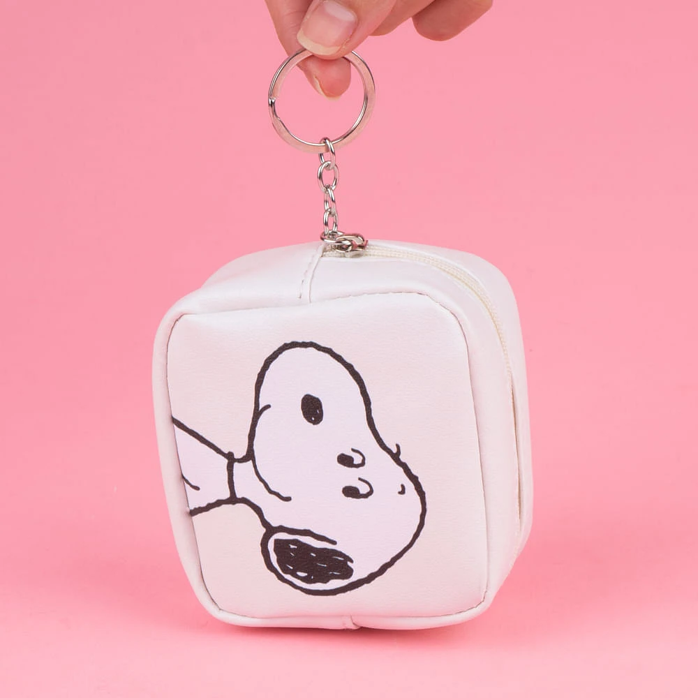 Monedero Snoopy Sintético Blanco 8x4x8 cm