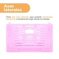 Cesta De Almacenamiento Plegable Plástico Rosa 22x15x9 Cm