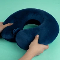 Almohada De Viaje Memory Foam Azul Marino 34x30 cm