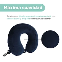 Almohada De Viaje Memory Foam Azul Marino 34x30 cm