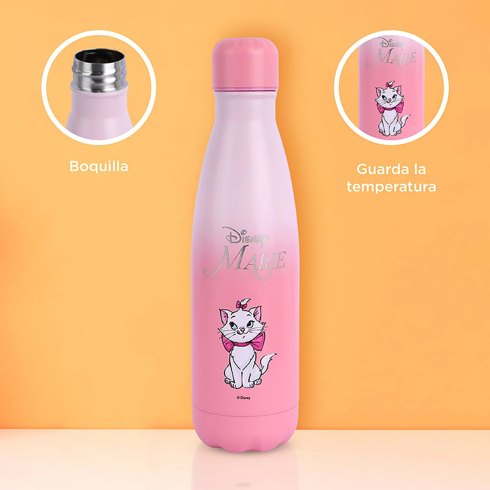 Termo Con Tapa Enroscable Disney Marie Acero Inoxidable Rosa 500 ml