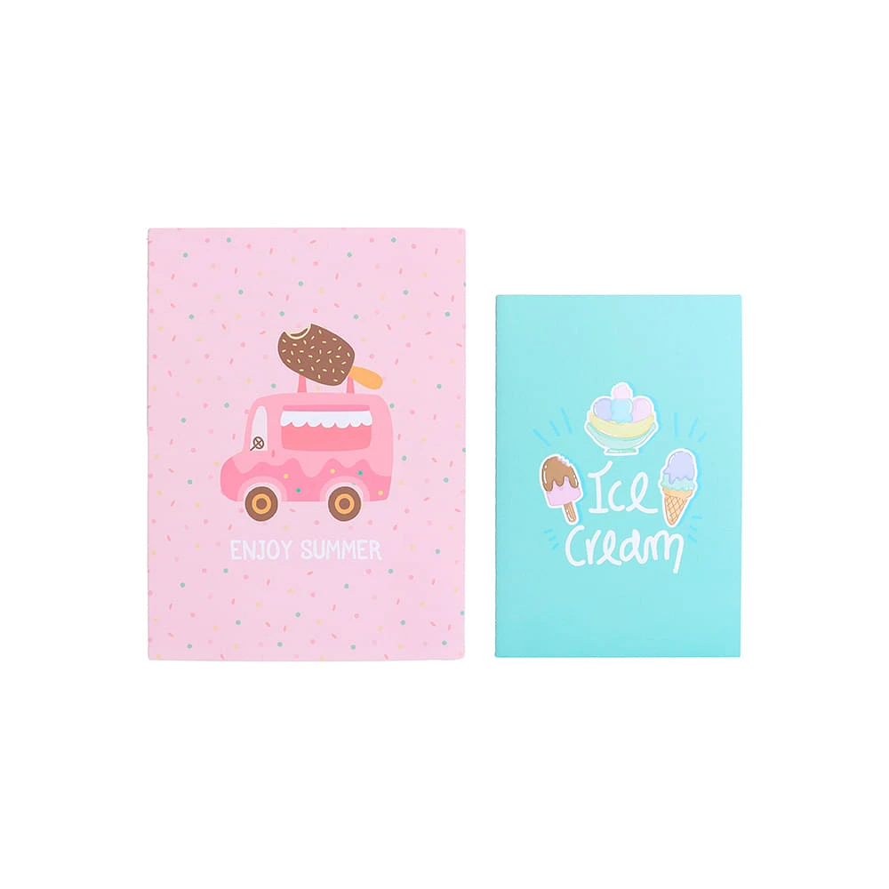 Set Libretas Ice Cream 14.2x21 cm, 19x25 cm 2 Piezas