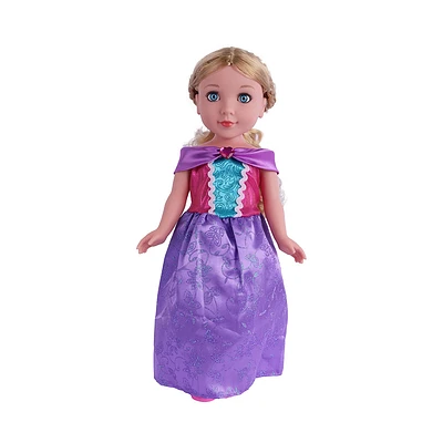 Muñeca Princesa  Con Vestido Y Accesorios Violeta 44 Cm