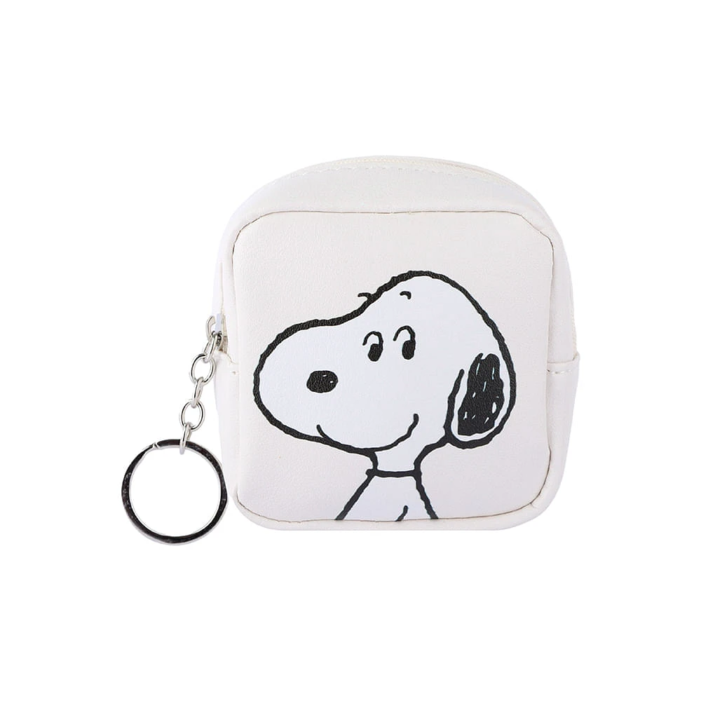 Monedero Snoopy Sintético Blanco 8x4x8 cm