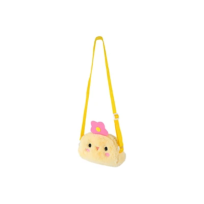 Bolso Crossbody Infantil Pollito Happy Spring Afelpado Amarillo 15x10x4 cm