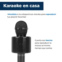 Micrófono De Karaoke Con Altavoz Inalámbrico Negro 23 cm