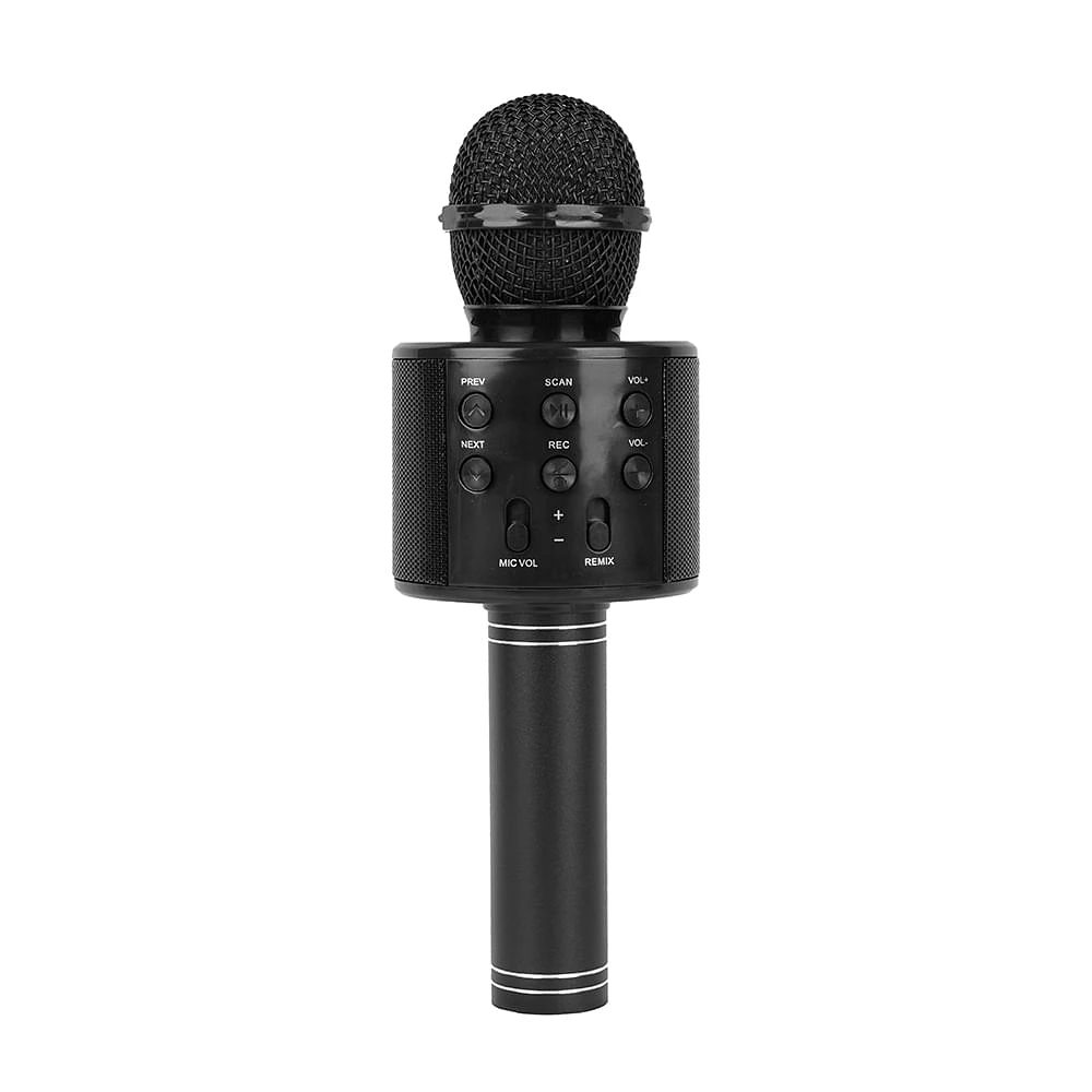 Micrófono De Karaoke Con Altavoz Inalámbrico Negro 23 cm
