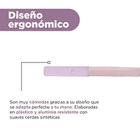 Kit Brochas De Maquillaje Con Estuche Sintéticas 5 Piezas
