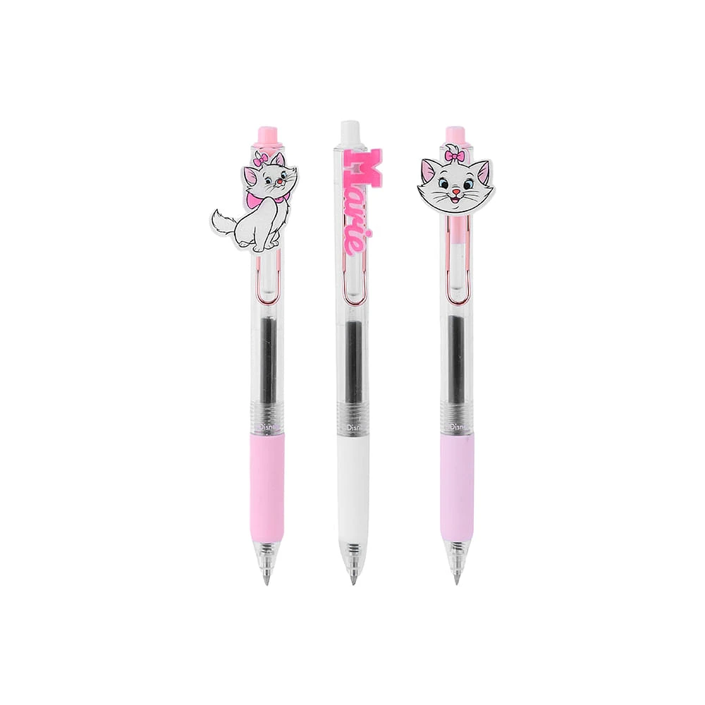 Set Plumas Gel Disney Marie Tinta Negra 0.5 mm 3 Piezas