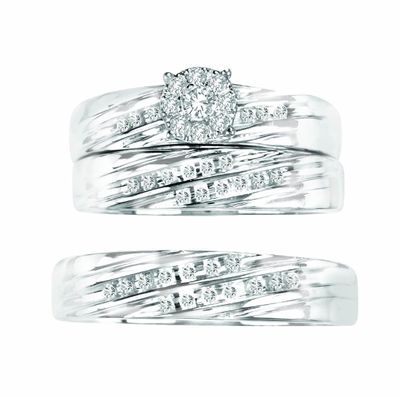 14K 0.35CT TRIO SET