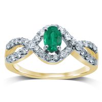 14K Diamond EMERALD RING