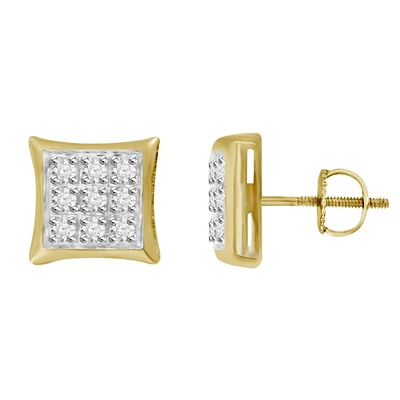 MEN’S YUVA KITE EARRINGS 0.05CT ROUND DIAMOND 10K YELLOW GOLD