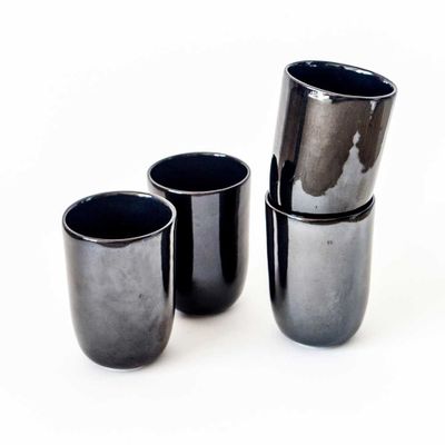 Set 2 Vasos 300 ML Negro Brilloso