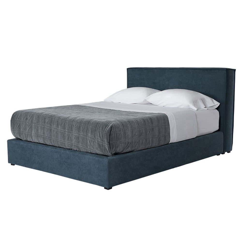 Cama Lazio Queen Henry Azul Marino