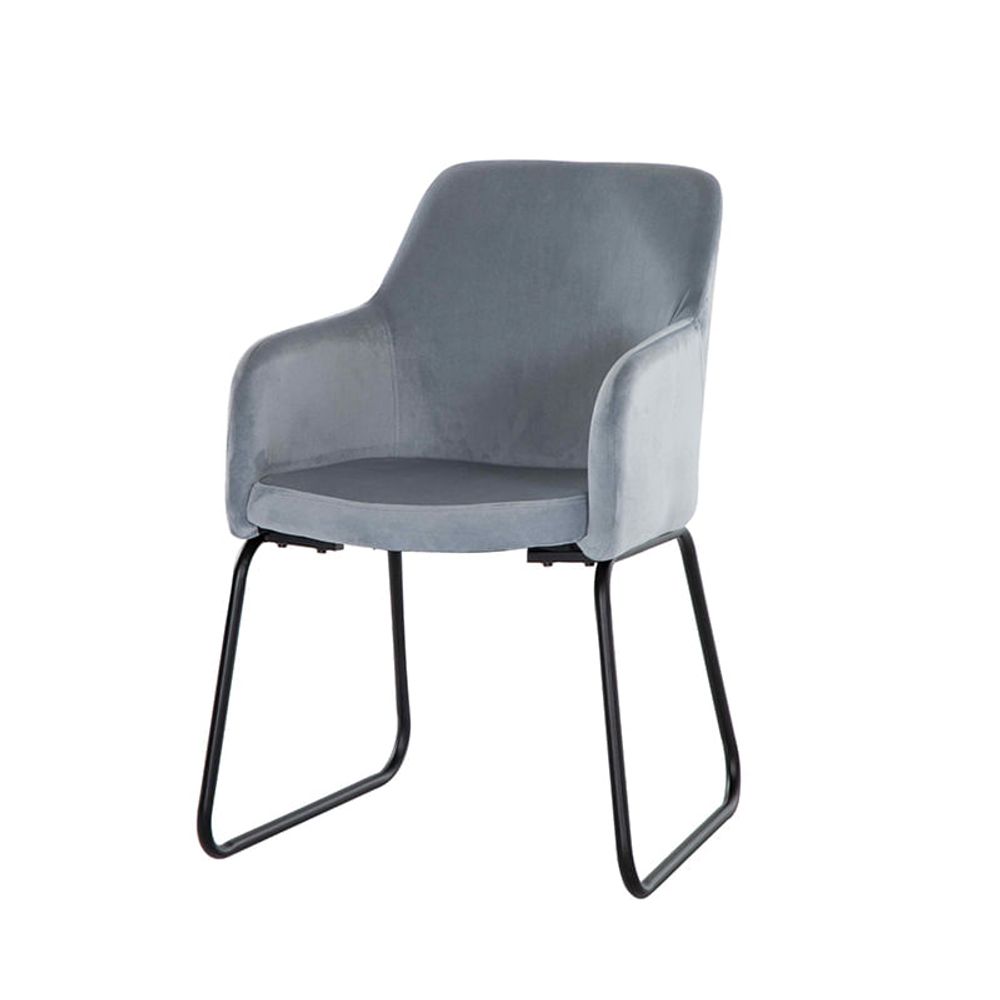 Silla Kelka Terciopelo Gris