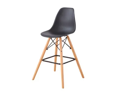 Silla Bar Eames Plástico Negro