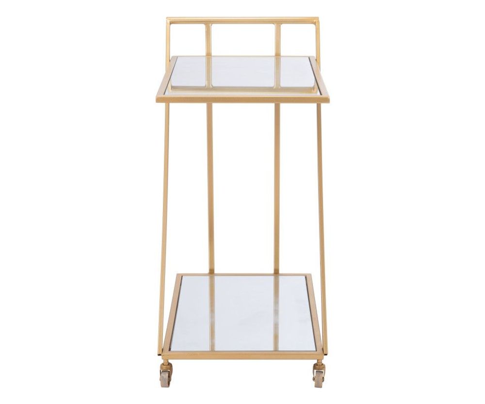 Carro Bar Rectangular Alto Metal Dorado