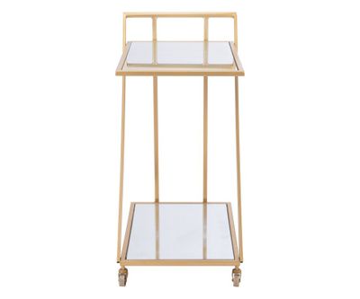 Carro Bar Rectangular Alto Metal Dorado