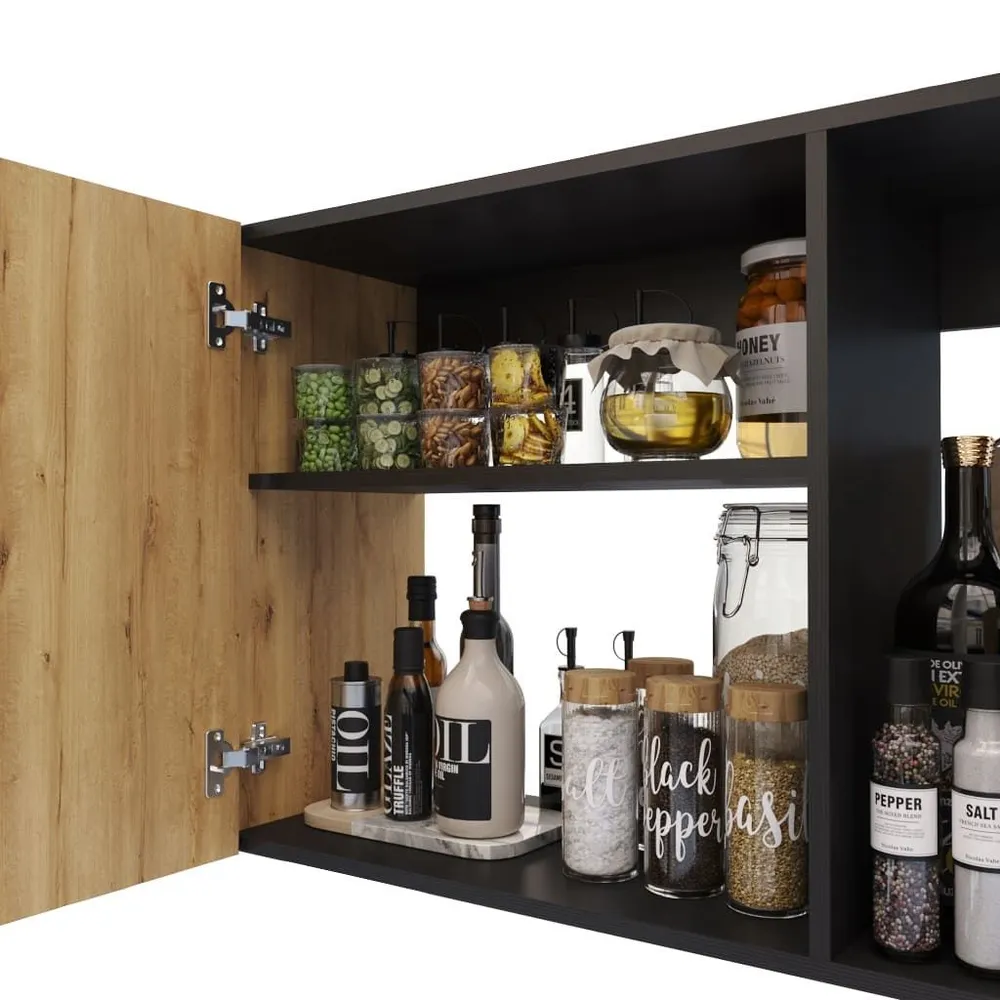 Mueble Superior De Cocina Log Madera Café