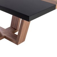 Mesa Comedor Rectangular 180 cm Marit Nogal con Negro