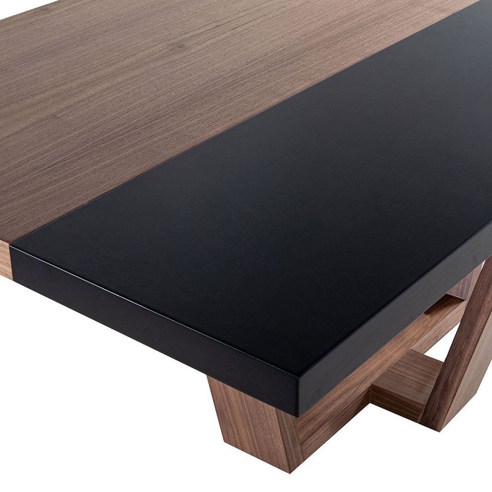 Mesa Comedor Rectangular 180 cm Marit Nogal con Negro La tienda online mas  grande de muebles