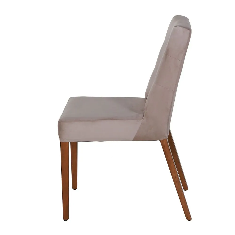 Silla Capitonada Marit Nogal Beige