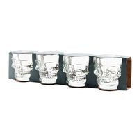 Paquete de 4 Vasos Tequileros Calavera