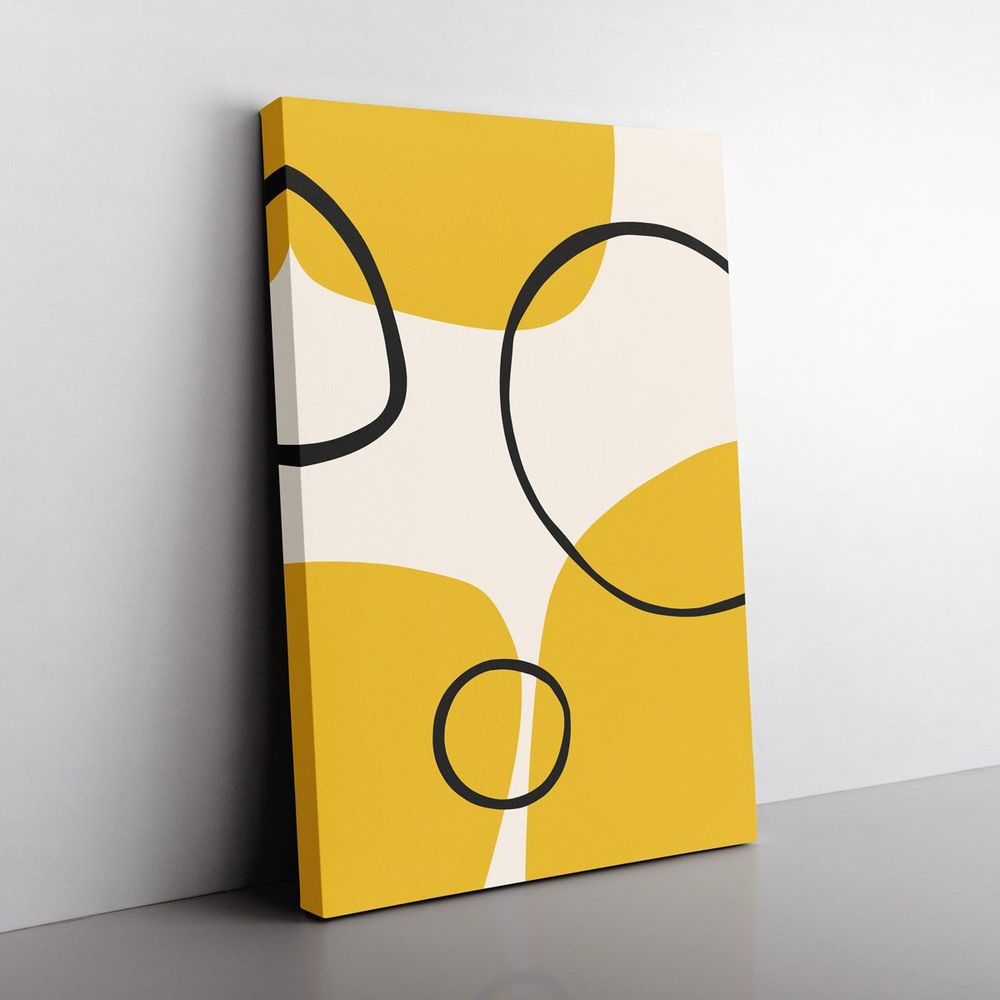 Cuadro Decorativo Moderno Piezas Amarillo 60x40 cm
